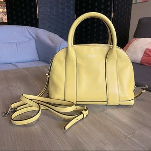 Coach yellow leather stop handle bag- good condition